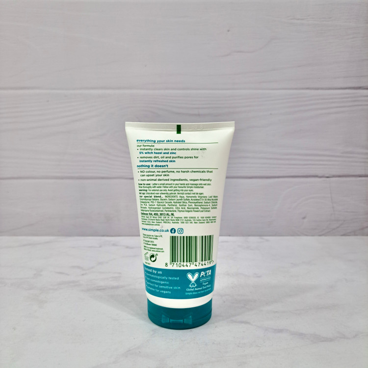 ژل شستشوی صورت سیمپل مدل Purifying Gel Wash مناسب پوست چرب و مستعد جوش