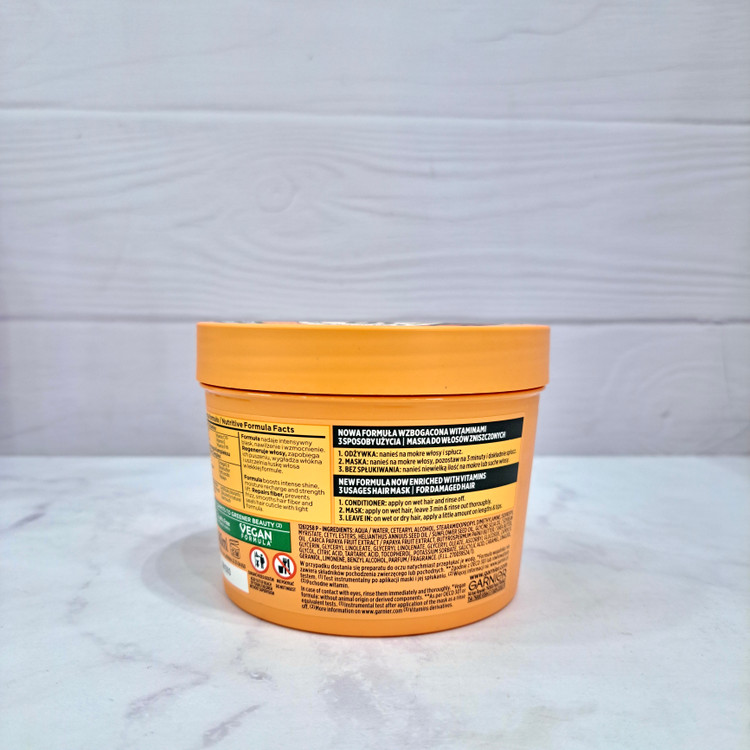 ماسک مو ترمیمکننده گارنیر مدل Fructis Hair Food Papaya مخصوص موهای آسیبدیده 400 میلیلیتر