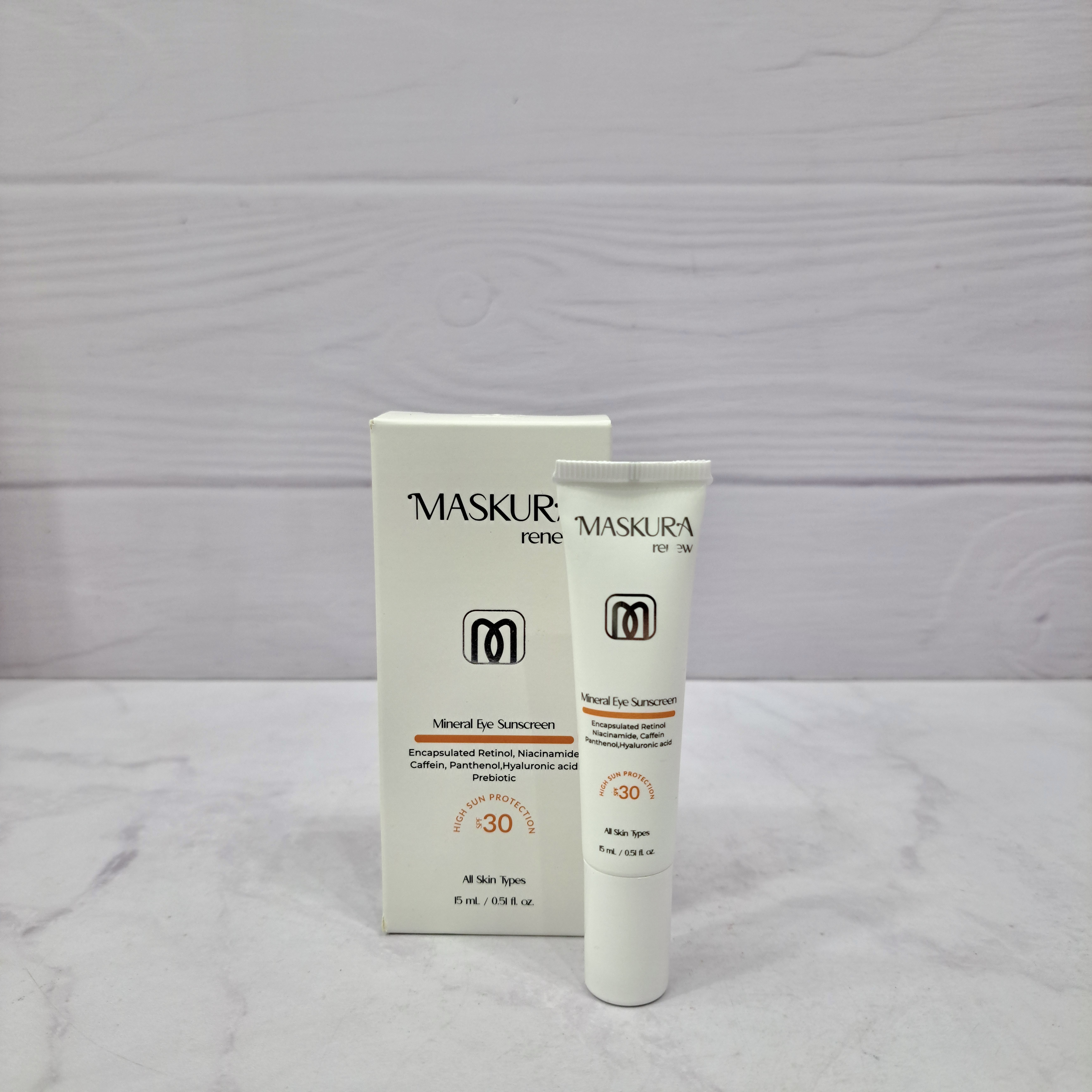 کرم ضد آفتاب مینرال دور چشم ماسکورا رنیو SPF 30 حجم ۱۵ میلی‌لیتر