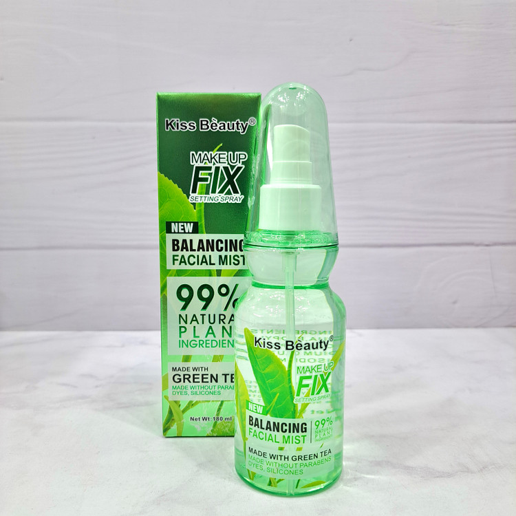 اسپری فیکس کننده آرایش کیس بیوتی Kiss Beauty Makeup Fix Setting Spray میست صورت آبرسان، تسکیندهنده و متعادلکننده ۱۸۰ میلی گرم