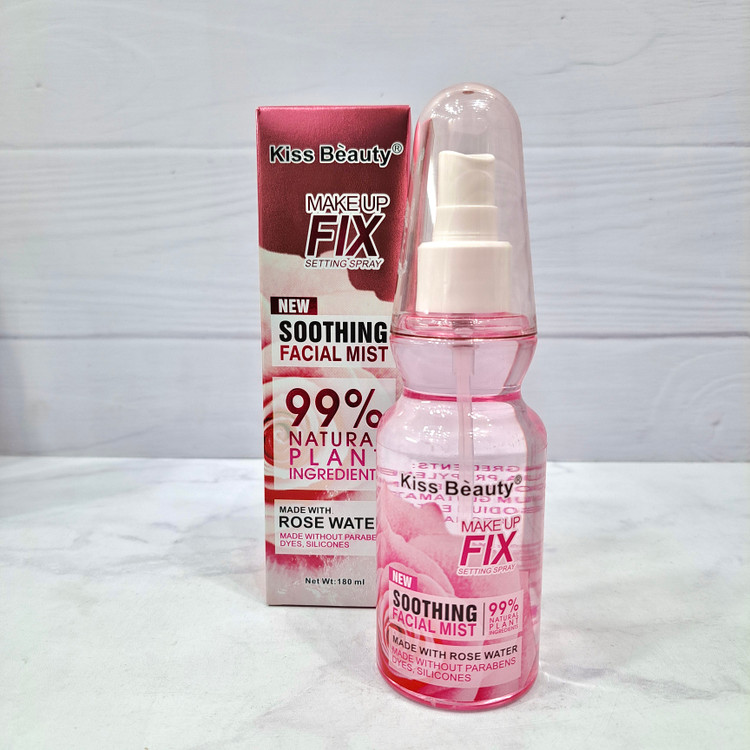 اسپری فیکس کننده آرایش کیس بیوتی Kiss Beauty Makeup Fix Setting Spray میست صورت آبرسان، تسکیندهنده و متعادلکننده ۱۸۰ میلی گرم