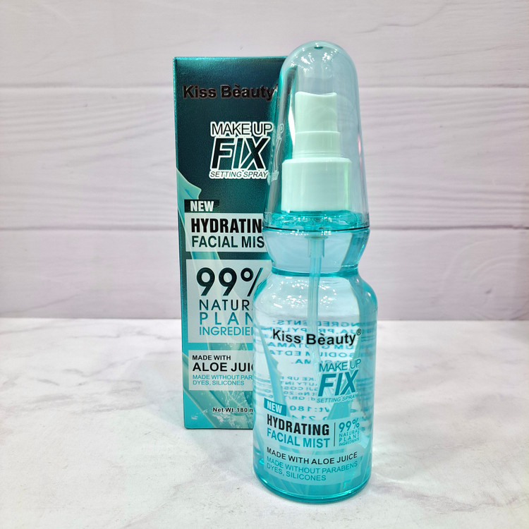 اسپری فیکس کننده آرایش کیس بیوتی Kiss Beauty Makeup Fix Setting Spray میست صورت آبرسان، تسکیندهنده و متعادلکننده ۱۸۰ میلی گرم