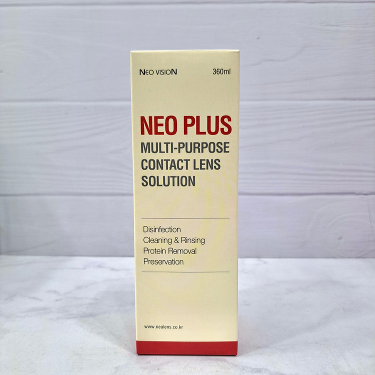 محلول چندمنظوره لنز تماسی نئو ویژن Neo Plus حجم ۳۶۰ میل | پاککننده، ضدعفونیکننده و نگهدارنده لنز